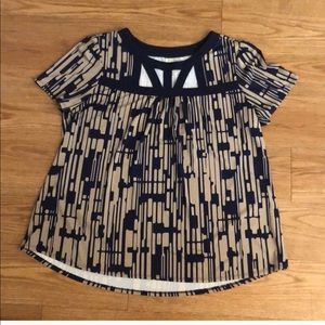 PerSeption Blue Beige Cut out top